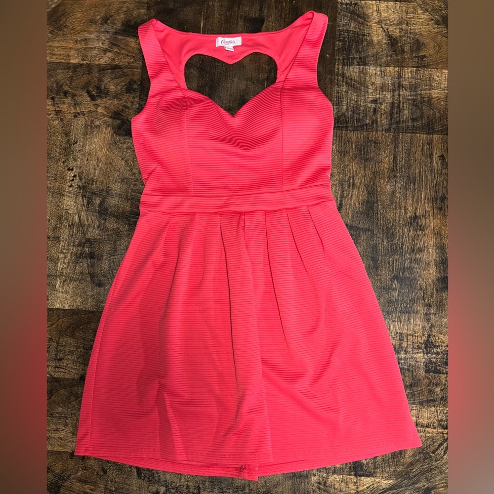 Candie's Pink Heart Cutout Dress